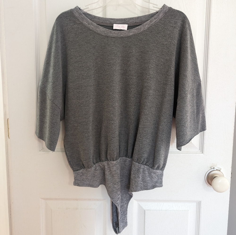 Pink lily oversized sweater t shirt body suit